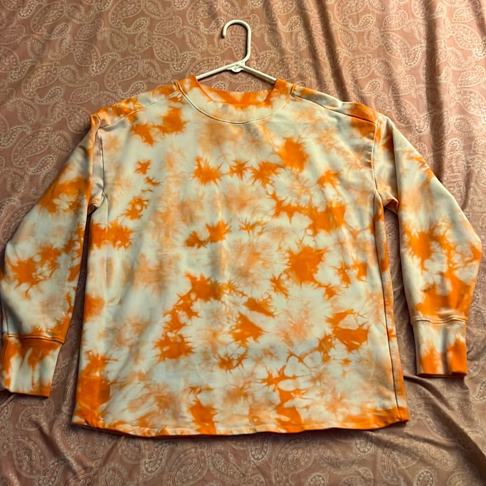 Light Orange Tie Dye Crew Neck